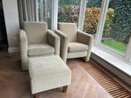 2 fauteuils (stoelen) en een hocker, Huis en Inrichting, Fauteuils, Ophalen, Gebruikt, 75 tot 100 cm, Stof