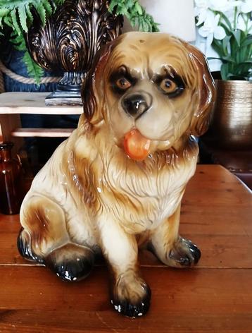 Vintage keramiek geglazuurd Hond St Bernard alleen ophalen beschikbaar voor biedingen