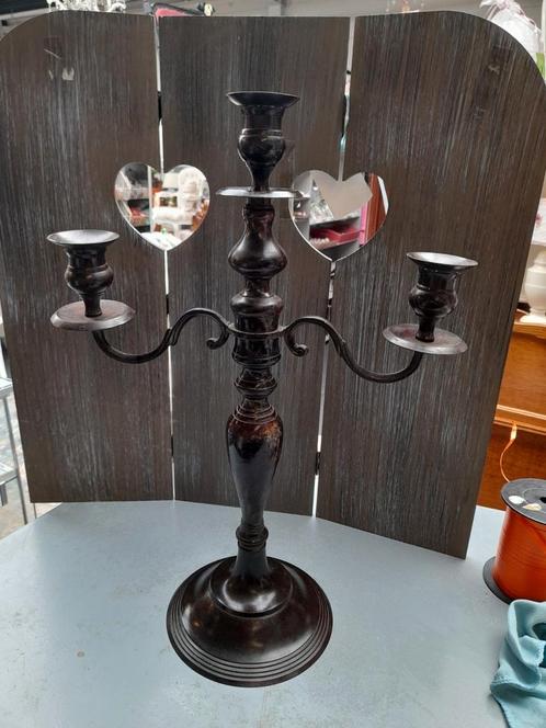 Zeer grote metalen kandelaar, Antiek en Kunst, Antiek | Kandelaars, Koper of Brons, Ophalen of Verzenden