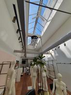 messing trackrails met spots, Huis en Inrichting, Lampen | Spots, Ophalen, Gebruikt