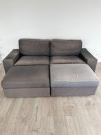Ikea KIVIK antraciet 3-zits bank met twee hockers/voetbanken, Ophalen, Gebruikt, Driepersoons, 75 tot 100 cm