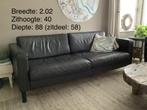 Grote (echt)leren Ikea bank , donkerbruin 2.02 br./ diep 88, Huis en Inrichting, Banken | Bankstellen, Gebruikt, Driepersoons