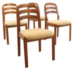 Set 4 stoelen eetkamerstoelen Dyrlund Deens gratis bezorging, Vier, Ophalen of Verzenden, Hout