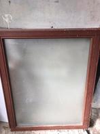 Hardhouten raam met glas / verduisteringsglas, Gebruikt, Ophalen of Verzenden, Gevelraam of Ruit