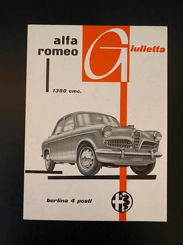 Alfa Romeo Giulietta Berlina Brochure 1955 beschikbaar voor biedingen