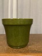 Vintage bloempot XL ,olijfgroen,diameter19 cm, Ophalen of Verzenden