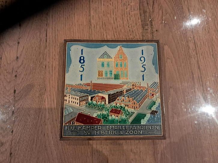Mooie oude BK tegel emaille fabriek., Antiek en Kunst, Antiek | Emaille, Ophalen of Verzenden