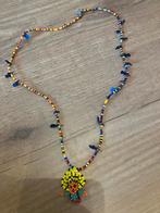 Kleurrijke kralenketting met hanger, Gebruikt, Overige kleuren, Ophalen of Verzenden, Overige materialen