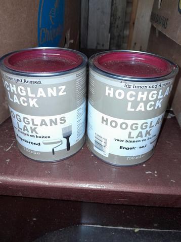2 Blikken Hoogglans Lak - Engelsrood beschikbaar voor biedingen
