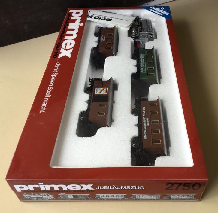 Primex Märklin H0 # 2750 Jubileumstrein 5-delig 1985 N in OV, Hobby en Vrije tijd, Modeltreinen | H0, Nieuw, Treinset, Wisselstroom