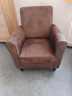 Mooie bruine fauteuil, Huis en Inrichting, Fauteuils, Gebruikt, Leer, Ophalen of Verzenden, 75 tot 100 cm