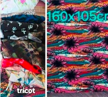 Lap stenzo tricot 160x105 cm + grote zak restjes tricot beschikbaar voor biedingen