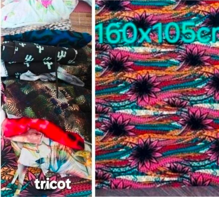 Lap stenzo tricot 160x105 cm + grote zak restjes tricot, Hobby en Vrije tijd, Stoffen en Lappen, Nieuw, Katoen, 120 cm of meer