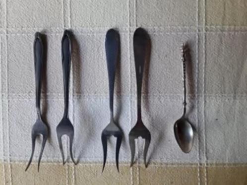 VLEESWARENVORKJES, THEELEPELTJE, Antiek en Kunst, Curiosa en Brocante, Ophalen of Verzenden
