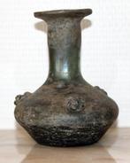 Romeinse vaas. Blauw glas. 12 cm hoog, Antiek en Kunst, Verzenden