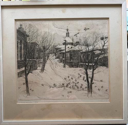 Russische ets, Antiek en Kunst, Kunst | Etsen en Gravures, Ophalen of Verzenden