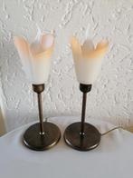 Set van 2 Tulp Lampen, Vintage, Ophalen of Verzenden, Zo goed als nieuw, Glas