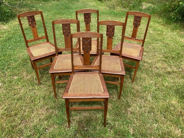 6 prachtige antieke stoelen. Utrecht, Huis en Inrichting, Stoelen, Gebruikt, Vijf, Zes of meer stoelen, Hout, Riet of Rotan, Bruin