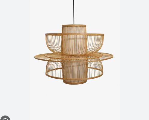 Hanglamp bamboe, Huis en Inrichting, Lampen | Hanglampen, Zo goed als nieuw, Minder dan 50 cm, Hout, Ophalen