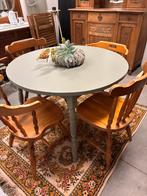 Brocante houten tafel rond, Huis en Inrichting, Tafels | Eettafels, Ophalen, Studio Larilo, Rond, Studiolarilo@gmail.com