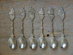 6x Theelepeltje, D.E. Zeilschepen, verzilverd, gaaf, Ophalen of Verzenden