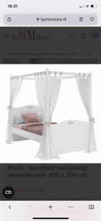 Meiden hemelbed, Ophalen, 85 tot 100 cm, Zo goed als nieuw, Lattenbodem