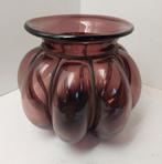 Pompoen vaas in ijzeren frame geblazen oud Venitiaans glas, Ophalen of Verzenden