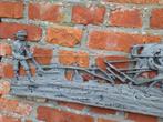 Aluminium wanddecoratie - Paard met ploeg, Ophalen of Verzenden