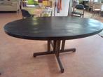 Ovale eettafel met houten art deco onderstel, Zo goed als nieuw, 150 tot 200 cm, Ovaal, 50 tot 100 cm