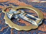 Zeldzaam antiek ridder kleppermannetje uit Engeland 9,8 cm., Antiek en Kunst, Antiek | Koper en Brons, Ophalen of Verzenden, Koper