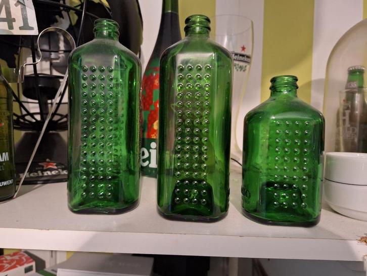 3 Heineken WOBO Bier fles Wereldfles grote en klein model., Verzamelen, Biermerken, Zo goed als nieuw, Flesje(s), Heineken, Ophalen of Verzenden