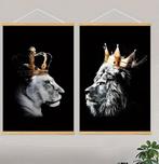 2 nieuwe grote posters op canvas leeuw en leeuwin, Huis en Inrichting, Woonaccessoires | Schilderijen, Tekeningen en Foto's, Nieuw