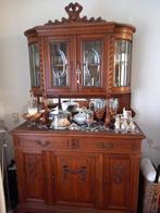 Antieke kast met geslepen glas, buffetkast guirlande, Ophalen