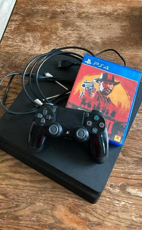 Playstation 4 slim 500GB, Spelcomputers en Games, Spelcomputers | Sony PlayStation 4, Gebruikt, Slim, 500 GB, Met 1 controller