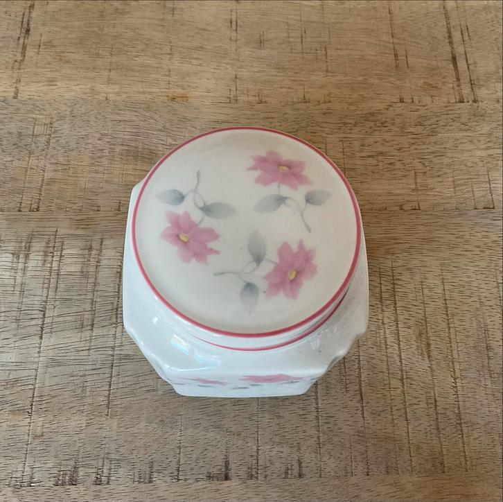 Douwe Egberts Theebewaarpot met Bloemmotief, Antiek en Kunst, Antiek | Woonaccessoires, Ophalen of Verzenden