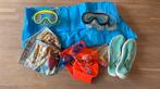 Zwembad Pakket - Luchtbed, Brillen, Vleugels & Schoenen, Gebruikt, Jongen of Meisje, One size, Ophalen of Verzenden