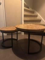 Salontafels mangohout, Huis en Inrichting, Tafels | Salontafels, Ophalen, Gebruikt, 50 tot 100 cm, Rond