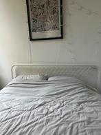 Bed 160x200 met lattenbodem en matras, Ophalen, Gebruikt, Wit, Tweepersoons