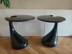 Set space-age bijzettafels | hoogglans zwart | zanotta stijl, Huis en Inrichting, Tafels | Bijzettafels, Zo goed als nieuw, Ophalen