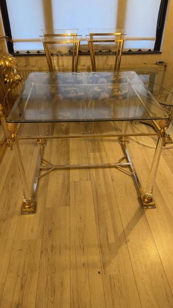 Vania Eettafel Plexiglas Messing Goud beschikbaar voor biedingen