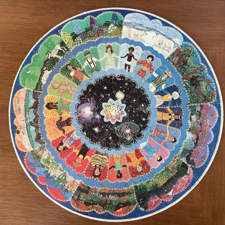 Vintage Unicef ronde "vriendschapscirkelpuzzel"., Verzamelen, Retro, Huis en Inrichting, Ophalen of Verzenden