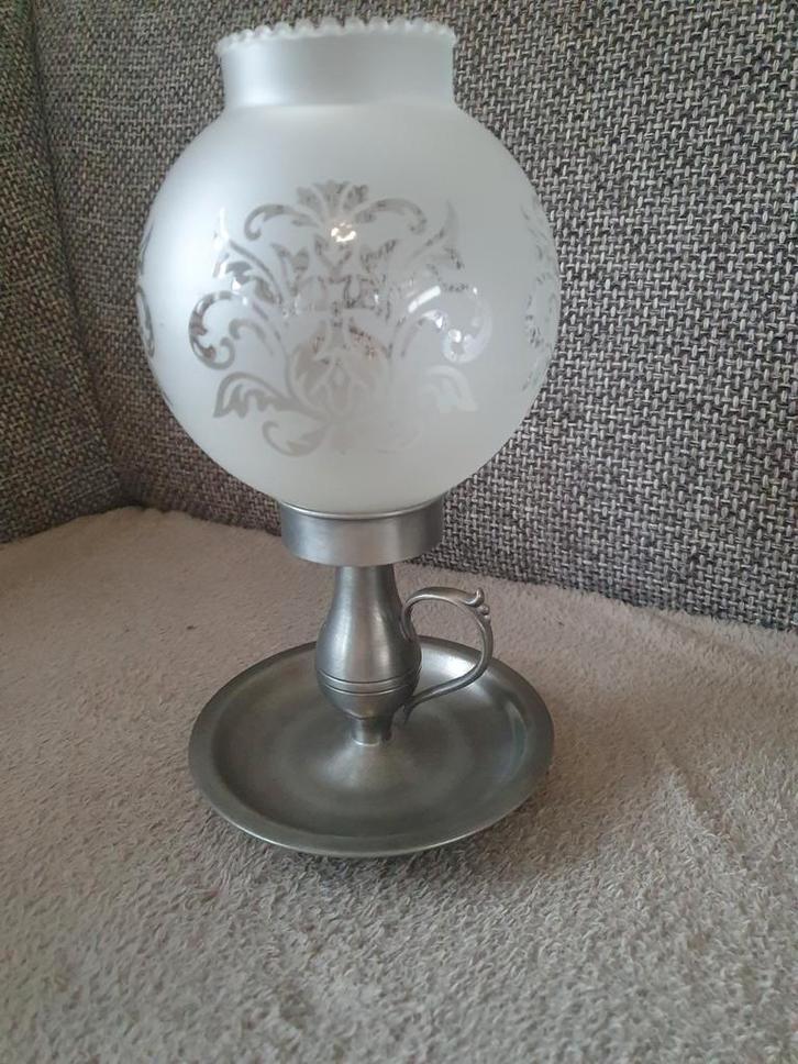 Antieke 90% Tin Tafel Waxinelichthouder, Antiek en Kunst, Antiek | Kandelaars, Overige materialen, Ophalen of Verzenden