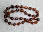 Vintage Lange Ketting Barnsteen Kleur, Ophalen of Verzenden