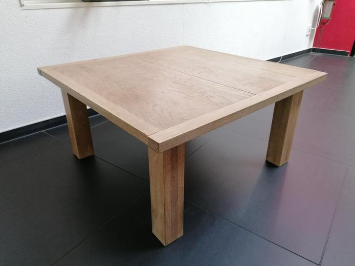 Handgemaakte Massieve Eikenhouten Tafel – Tijdloos & Stevig, Huis en Inrichting, Tafels | Salontafels, Gebruikt, Minder dan 50 cm