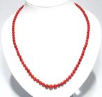 Schitterende Antieke 14-Kt Gouden Bloedkoraal Ketting 52 CM, Verzenden, Goud, Ketting, Met edelsteen