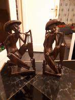 2 x Vintage Houten Beelden Waterdrager uit Bali Indonesië, Antiek en Kunst, Ophalen