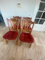 4 eetkamerstoelen, Ophalen, Gebruikt, Rood, Vier