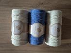 Alison & Mae macramé touw 93m x 3mm gebroken wit en blauw, Hobby en Vrije tijd, Ophalen, Nieuw, Materiaal