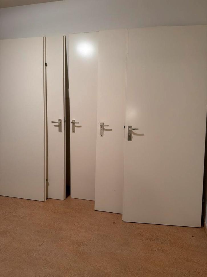 Witte Opdekdeuren 7 stuks €20 p/s, Doe-het-zelf en Verbouw, Deuren en Horren, Gebruikt, Binnendeur, 200 tot 215 cm, 80 tot 100 cm