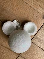 Disney Mickey Mouse kerstbal glitter wit Disneyland Paris, Nieuw, Mickey Mouse, Ophalen of Verzenden